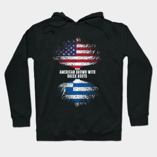 American Grown with Greek Roots USA Flag Hoodie